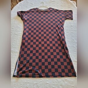 Simple Brown/Black Midi Dress